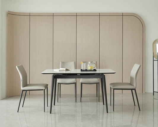 IN-Modern Style Extendable Slate Dining Set