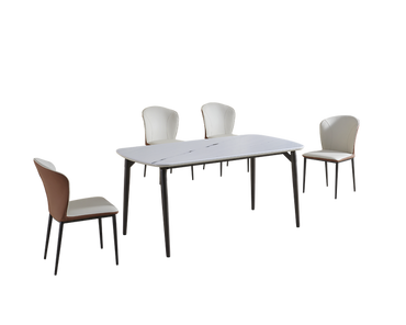 IN-Modern simple panda white dining table and chair Set