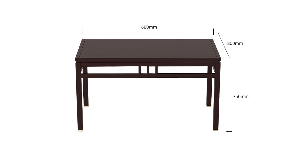 IN-Chinese Style Solid Wood Long Dining Set