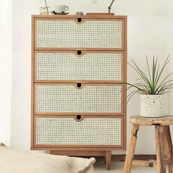 Carled Rattan Chest of Drawers