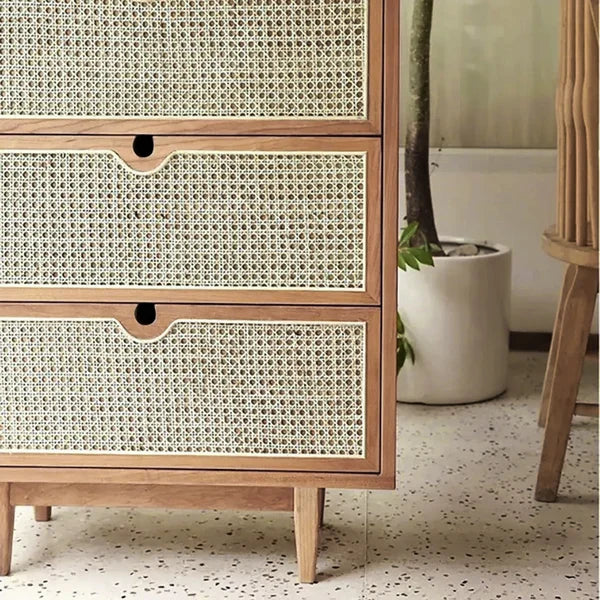 Carled Rattan Chest of Drawers