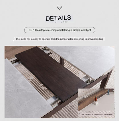 IN-Modern Minimalist Extendable Dining Set 6 Seater