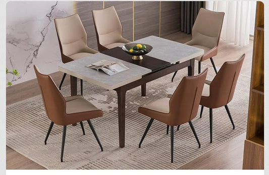 IN-Modern Minimalist Extendable Dining Set 6 Seater
