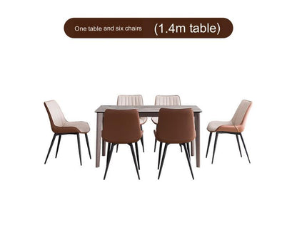 IN-Italian Light Luxury Rock Slab Dining Set 4 Seater