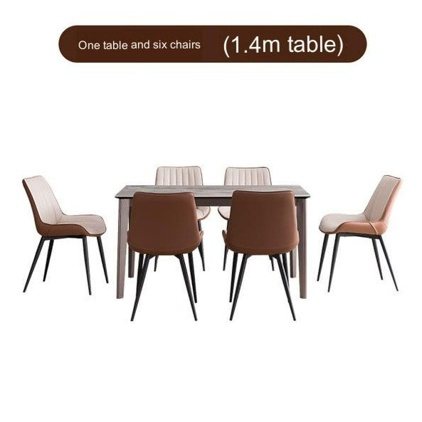 IN-Italian Light Luxury Rock Slab Dining Set - 6 Seater