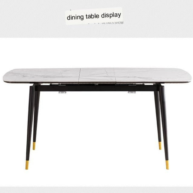 IN-Modern light luxury functional all-stone dining 6 Seater