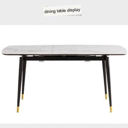 IN-Modern light luxury functional all-stone dining 6 Seater