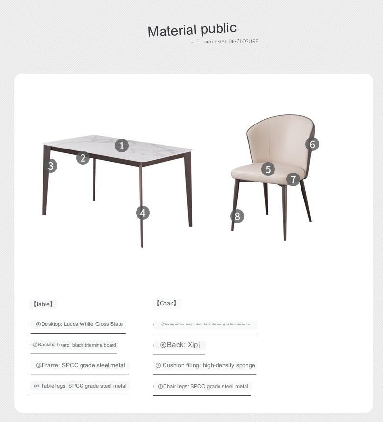 IN-Light & Luxury Slate Dining Set
