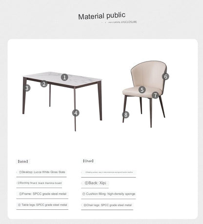 IN-Light & Luxury Slate Dining Set