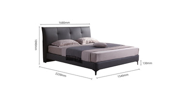IN-Margaret modern simple leather art soft bed BLACK GRAY
