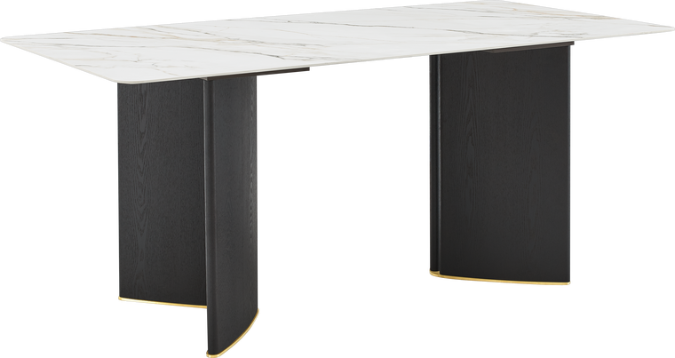 IN-Italian Minimalist Rock Slab Dining Set