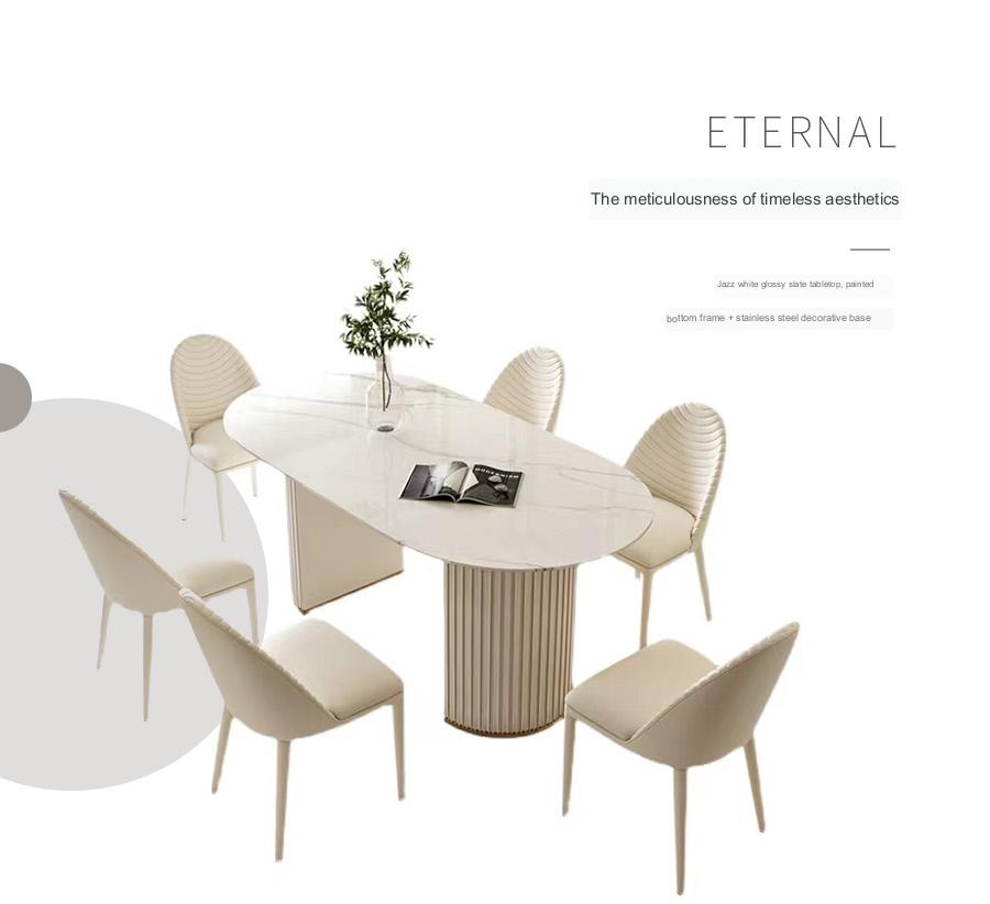 IN-Italian Fashion Rock Slab Dining Set 4 Seater