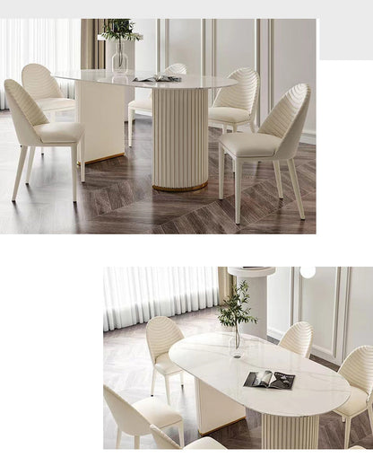 IN-Italian Fashion Rock Slab Dining Set 6 Seater