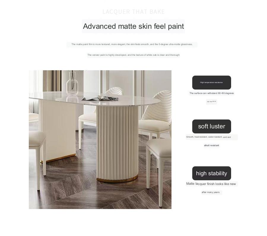 IN-Italian Fashion Rock Slab Dining Set 6 Seater