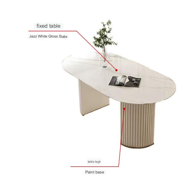 IN-Italian Fashion Rock Slab Dining Set 6 Seater