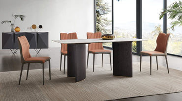 IN-Italian Minimalist Rock Slab Dining Set