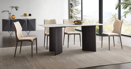 IN-Italian Minimalist Rock Slab Dining Set