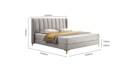 IN-Miranda series modern leather soft bed - MILKY BROWN