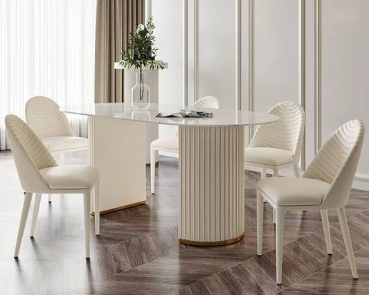 IN-Italian Fashion Rock Slab Dining Set 6 Seater