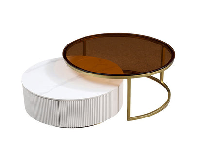 IN-Macaron-Nordic Light Luxury Tempered Glass Table