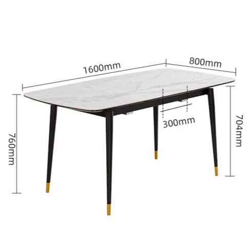 IN-Modern light luxury functional all-stone dining 6 Seater