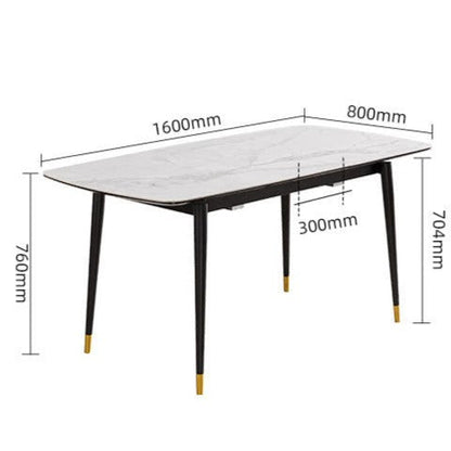 IN-Modern light luxury functional all-stone dining 6 Seater