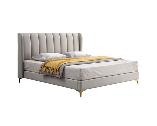 IN-Miranda series modern leather soft bed-Gray