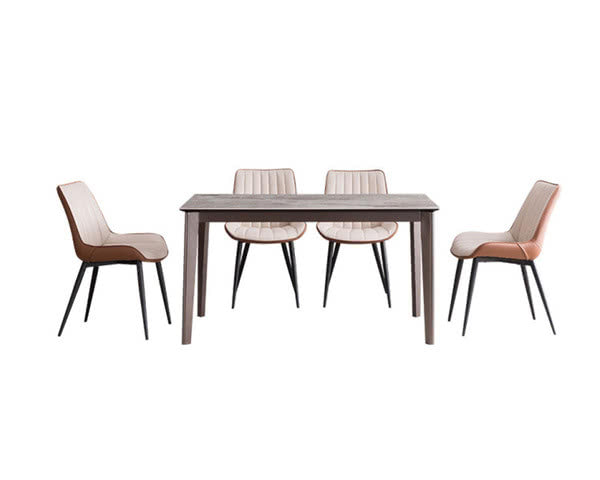 IN-Italian Light Luxury Rock Slab Dining Set 4 Seater