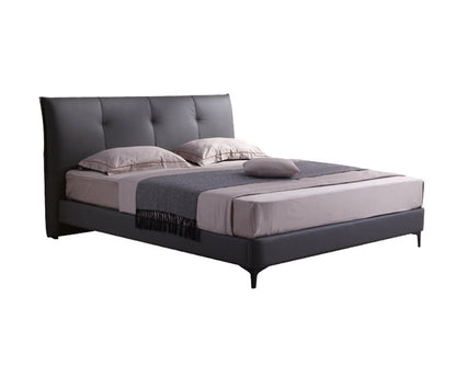IN-Margaret modern simple leather art soft bed BLACK GRAY