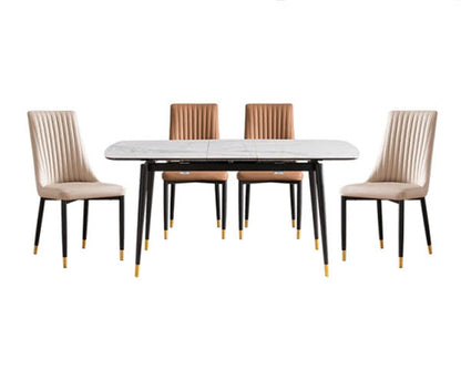 IN-Modern light luxury functional all-stone dining 6 Seater