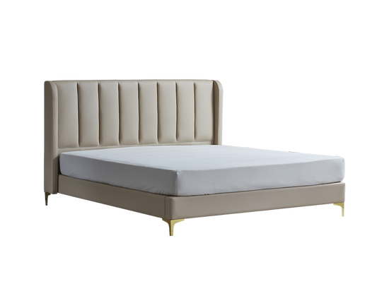 IN-Miranda series modern leather soft bed - MILK TEA COFFEE