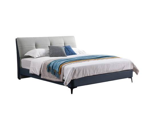 IN-Xilinmen Love Series Modern Leather Soft Bed - LIGHT GRAY BLUE