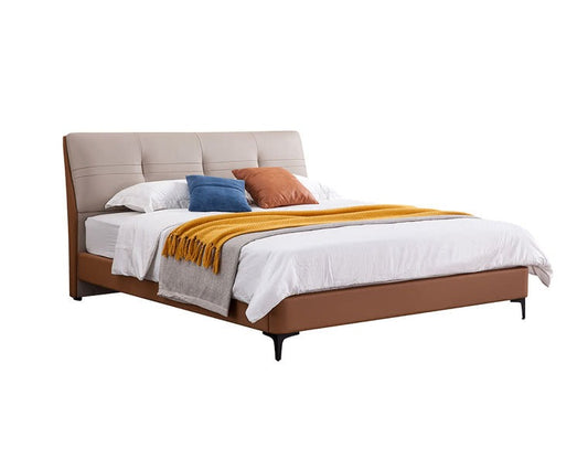 IN-Xilinmen Love Series Modern Leather Soft Bed - LIGHT APRICOT ORANGE