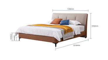 IN-Xilinmen Love Series Modern Leather Soft Bed - LIGHT APRICOT ORANGE