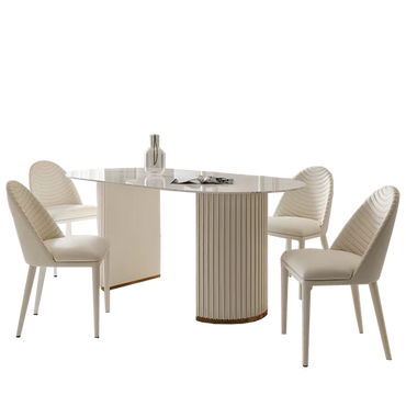 IN-Italian Fashion Rock Slab Dining Set 6 Seater