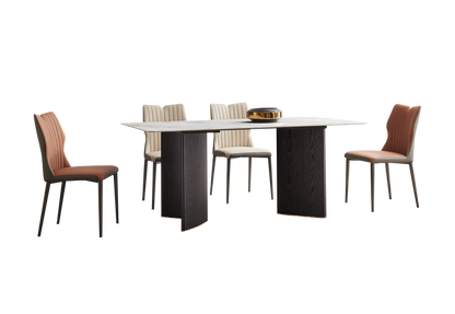 IN-Italian Minimalist Rock Slab Dining Set