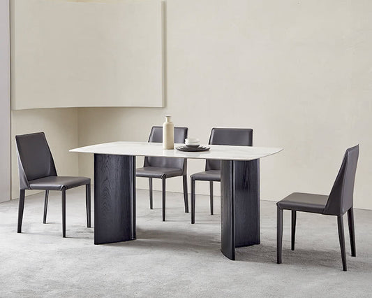 IN-Simple Modern Minimalist Light Slate Dining Set 4 Seater