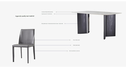 IN-Simple Modern Minimalist Light Slate Dining Set 4 Seater