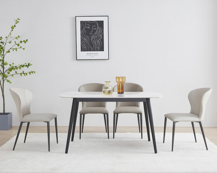 IN-Modern Simple Slate Dining Set