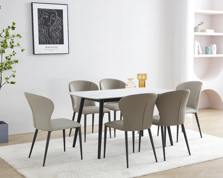 IN-Modern Simple Slate Dining Set