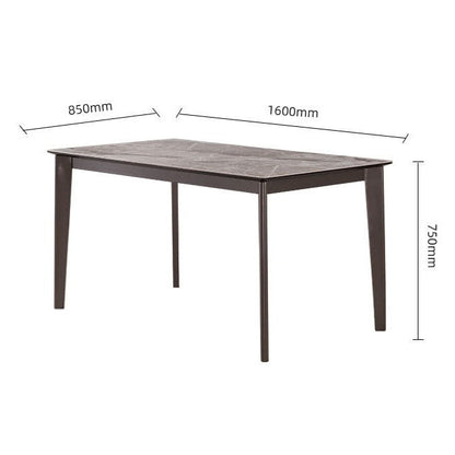 IN-Italian Light Luxury Rock Slab Dining Set - 6 Seater