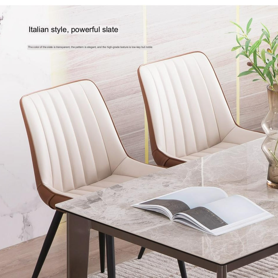 IN-Italian Light Luxury Rock Slab Dining Set - 6 Seater