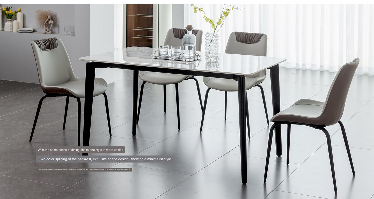 IN-Modern Minimalist Slate Dining Set 6 Seater