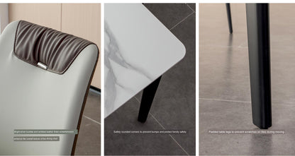 IN-Modern Minimalist Slate Dining Set 6 Seater