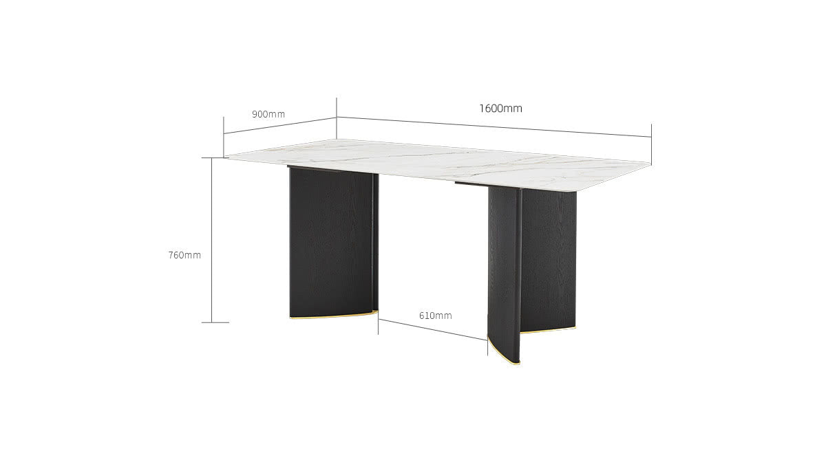 IN-Italian Minimalist Rock Slab Dining Set