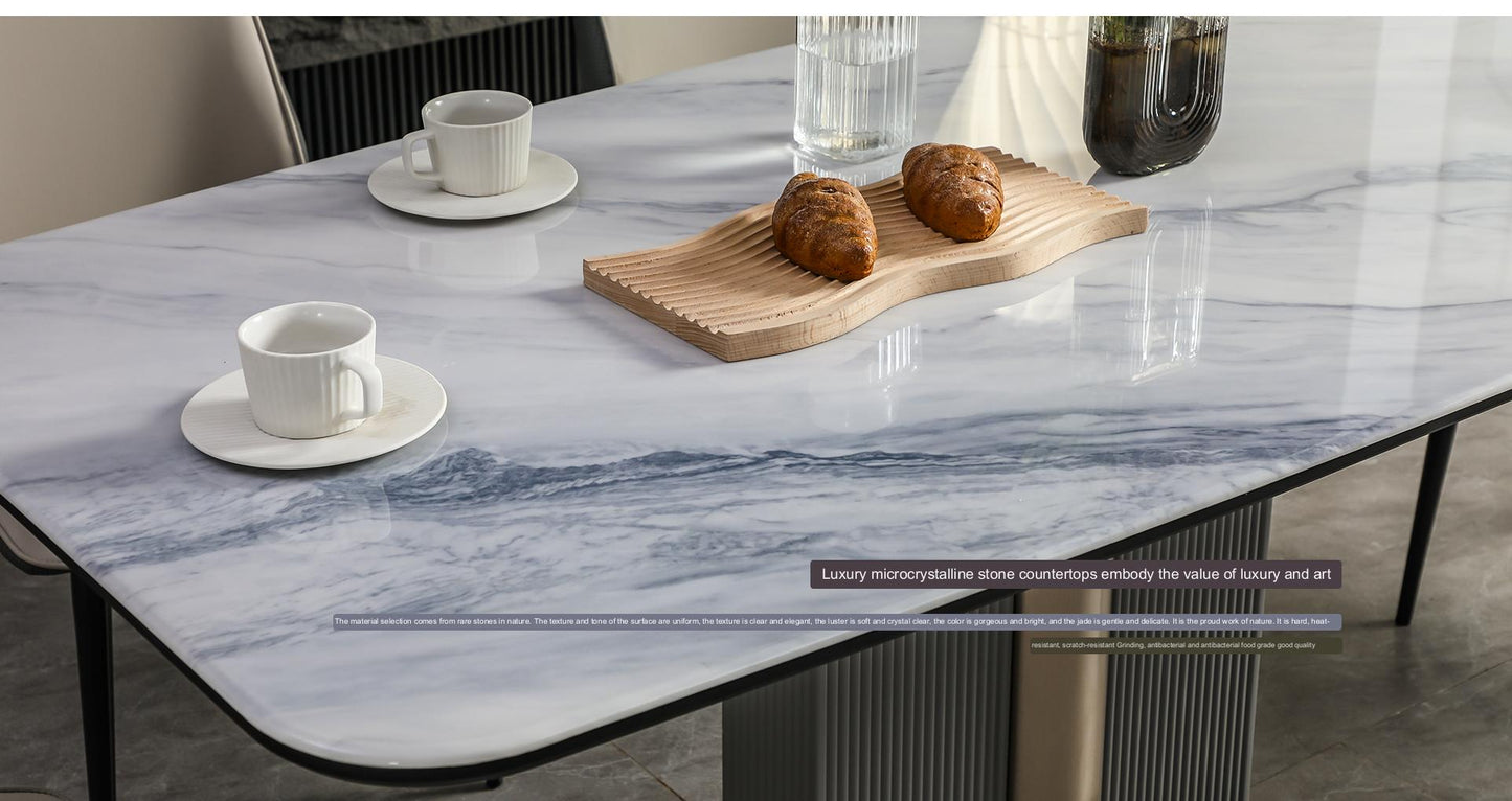 IN-Modern Light Luxury Microcrystalline Stone Dining Set