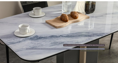 IN-Modern Light Luxury Microcrystalline Stone Dining Set