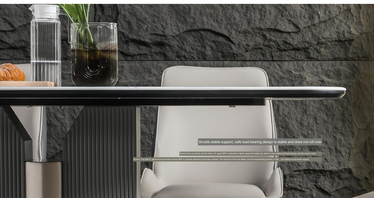 IN-Modern Light Luxury Microcrystalline Stone Dining Set