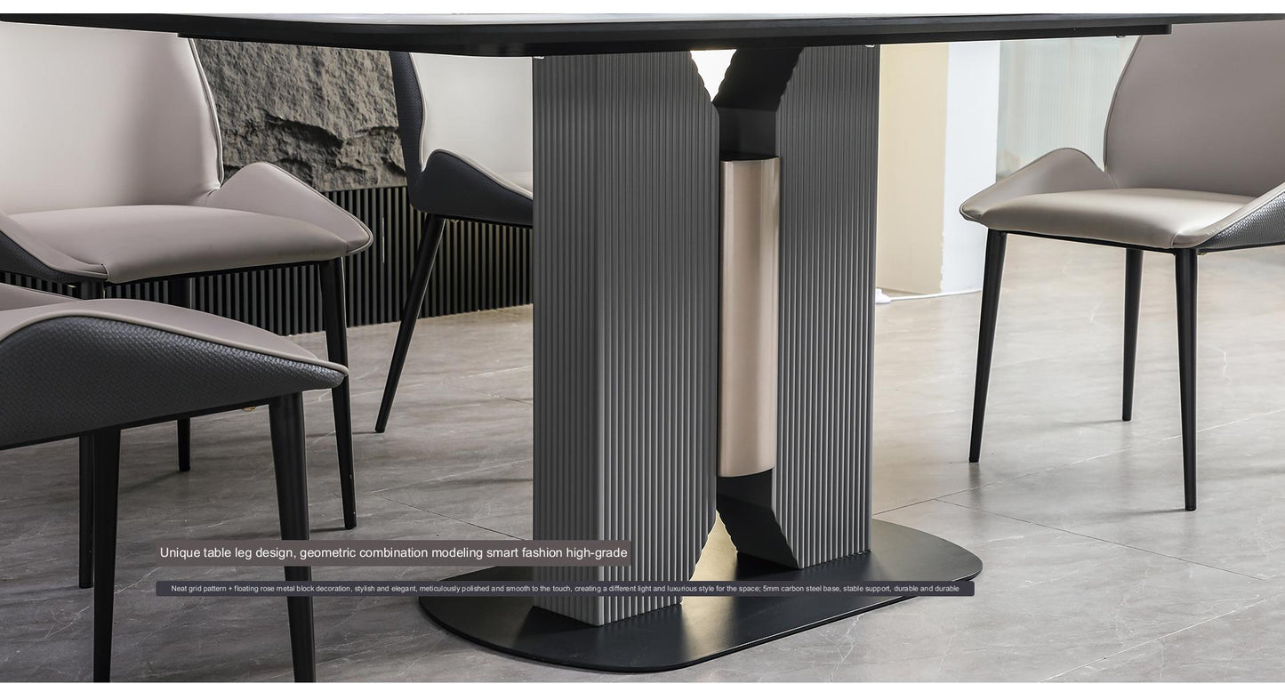 IN-Modern Light Luxury Microcrystalline Stone Dining Set