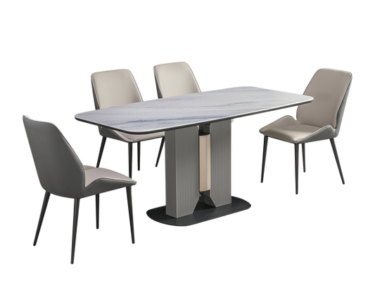 IN-Modern Light Luxury Microcrystalline Stone Dining Set